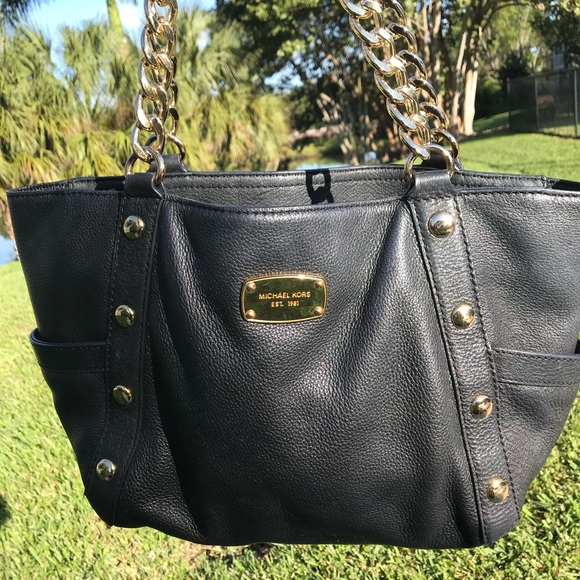 Michael Kors Handbags - Michael Kors Black with Gold Hardware Shoulder Bag